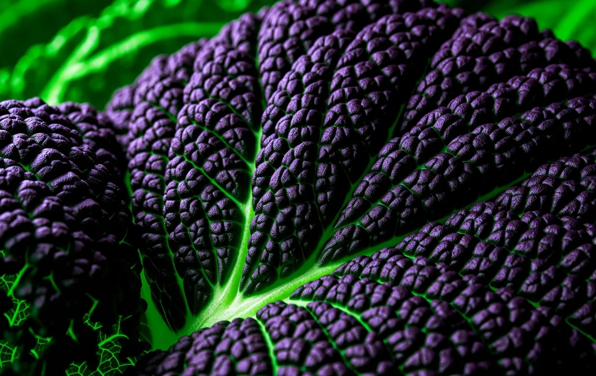 Botanical detail of kale